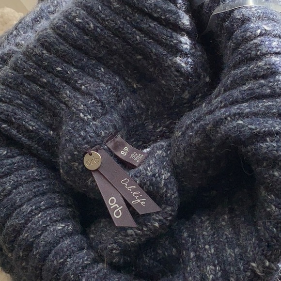 Blue Pullover Sweater -Cowl - S/P - Orb Life - Picture 7 of 10